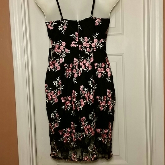 Lulu's Lace Embroidered Bodycon Dress compared to Madewell Sz XS - Picture 5 of 8